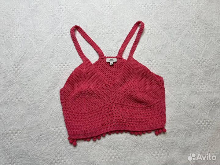 Топ кроше розовый р.42