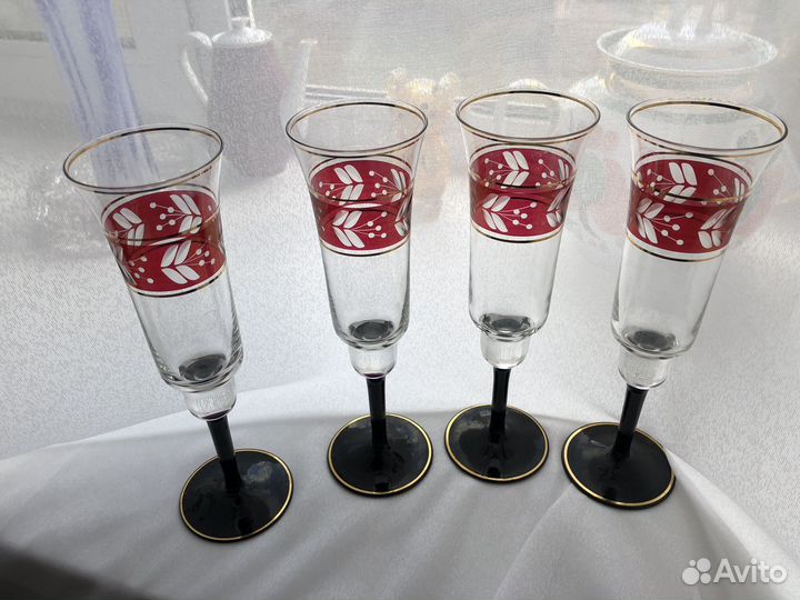 Фужеры цветное стекло