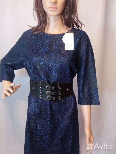 Новое синее платье р50-52