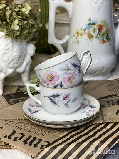 Фарфоровая чайная пара