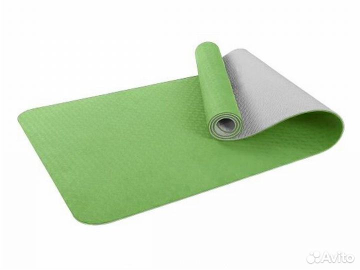 Коврик для фитнеса Larsen серый/зелёный