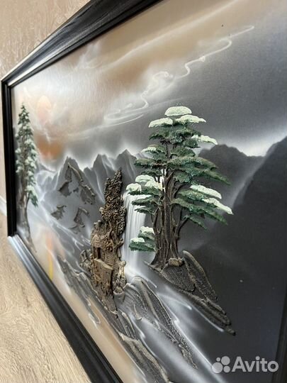 Картина панно барельеф пейзаж