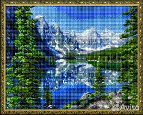Алмазная мозаика 40х50 Горное озеро