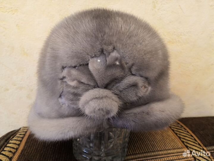 Берет норка, шляпа с норкой, шапка меховая