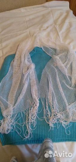 Палантин сетка белый