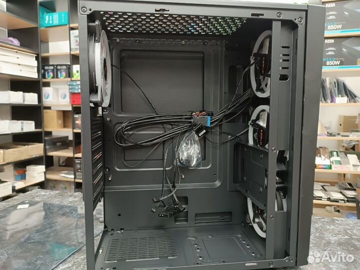 Корпус tesla TSL-100, ATX, чёрный, 4xRGB FAN