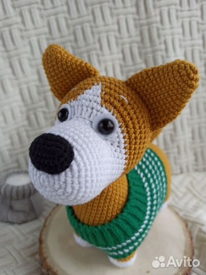 Корги - вязаная игрушка, собака