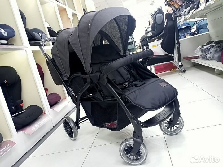 Коляска прогулочная для двойни Luxmom T 19 Black