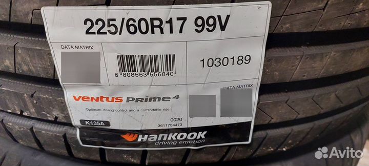 Hankook Ventus Prime 4 K135A SUV 225/60 R17 99V