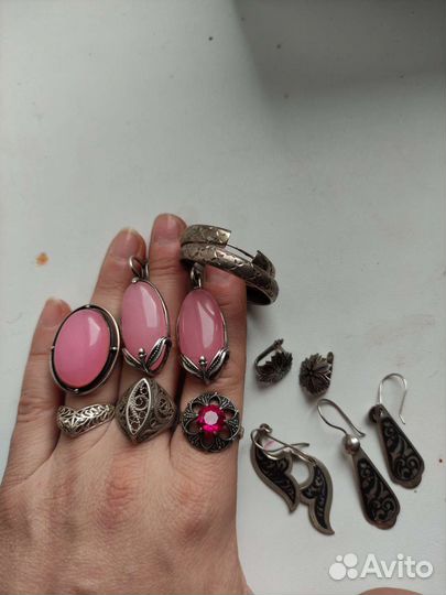 Серебряные серьги,кольца,925,875