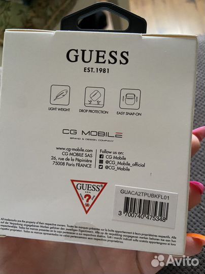 Airpods/airpods 2 case Guess новый