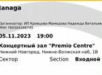 2 билета на концерт Janaga