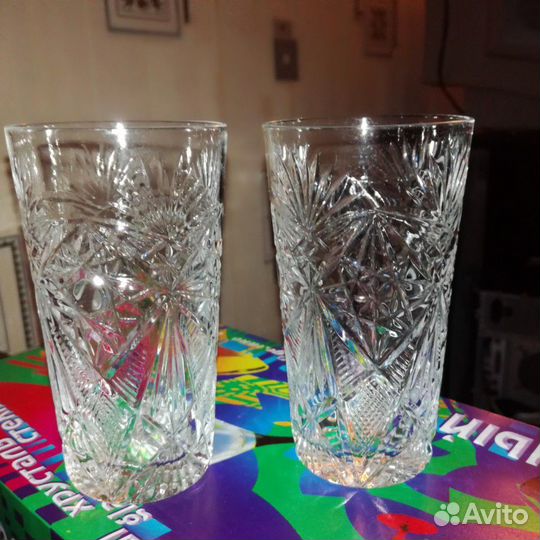 Хрустальные стаканы-180мл, высота - 12см., диам.-7