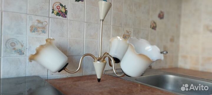 Люстра ретро 1961 год. 5 плафонов оригинал