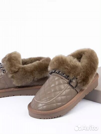 Угги кожаные с мехом
