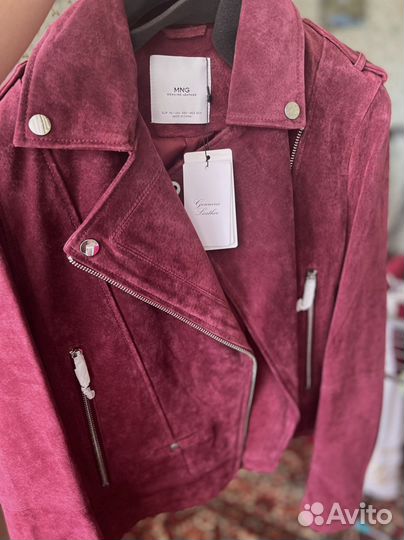Кожаная куртка mango xs