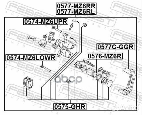 Скоба заднего суппорта Mazda 6 02-05 0577cggr