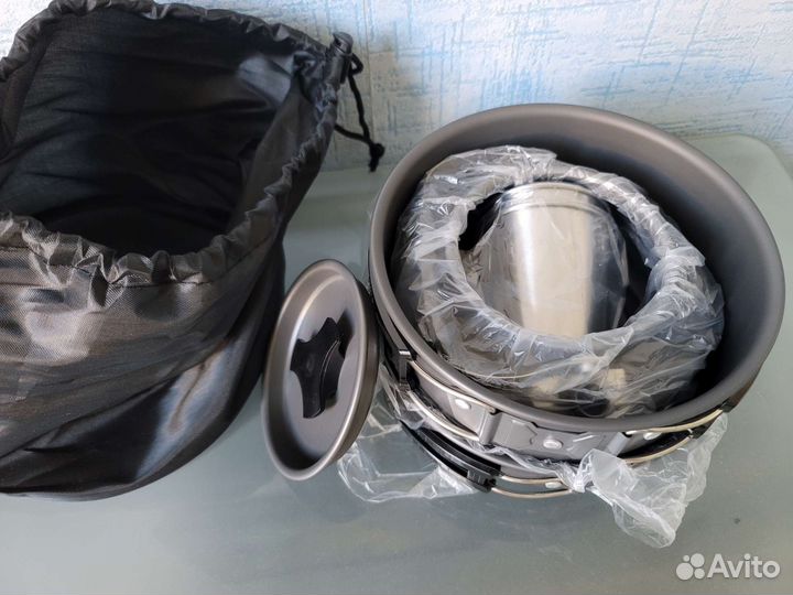 Туристический набор посуды,15 предметов с чайником