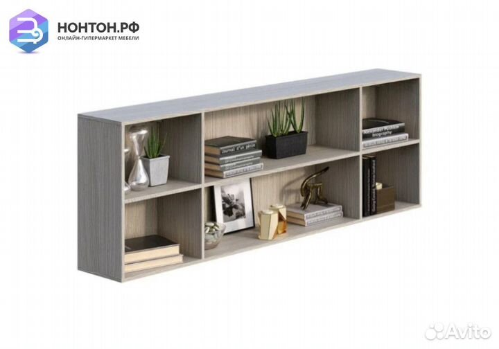 Полка навесная Мийа-3А ясень шимо светлый / белая