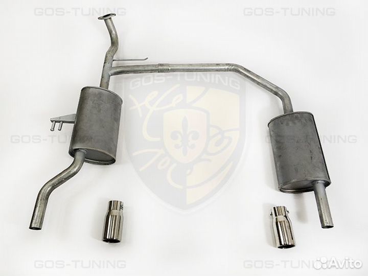 Раздвоенный выхлоп на Kia Rio 4