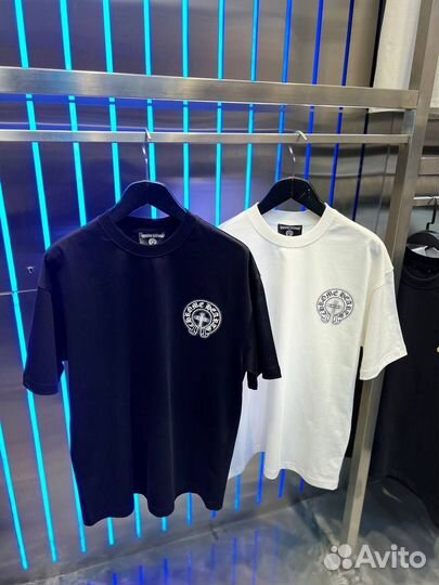 Футболка овер унисекс chrome hearts премиум