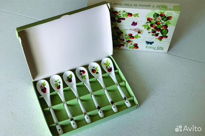 Набор фарфоровых чайных ложек 6 шт