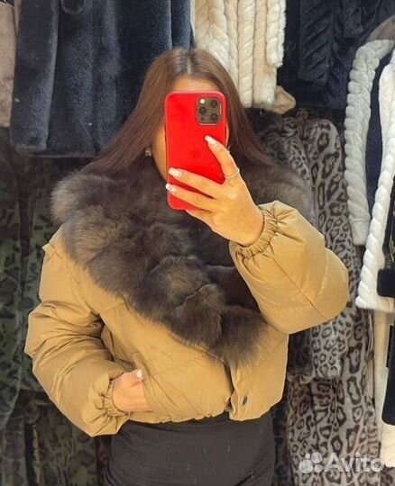Пуховики с натуральным мехом 42-50