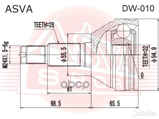 ШРУС наружный 32X55.4X28