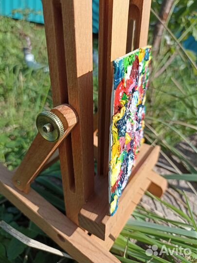 Картина маслом Цветы абстрактная живопись 10*10 см