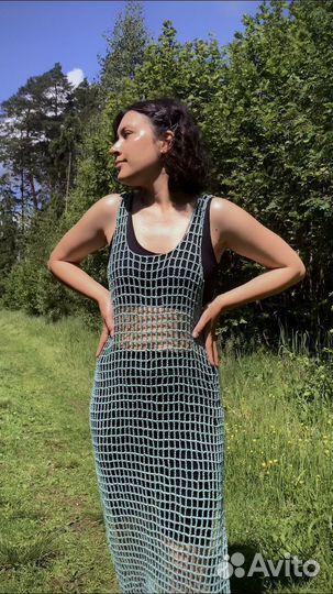 Платье сетка ручной работы