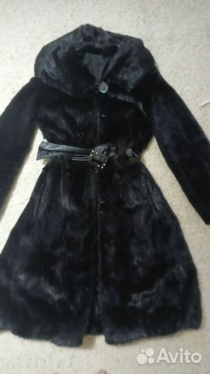 Шуба норковая с капюшоном, автоледи, пончо