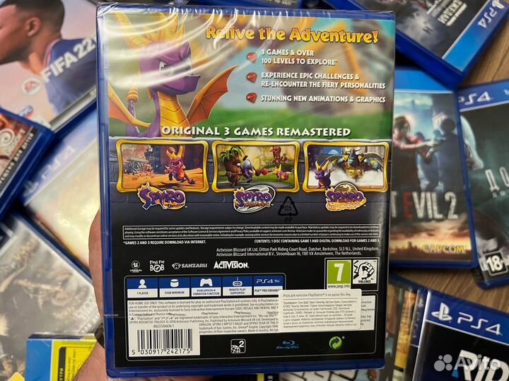 Диск Spyro Reignited Trilogy PS4 / Новый