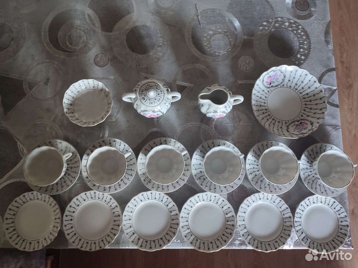 Антикварный Сервиз чайный лфз розы