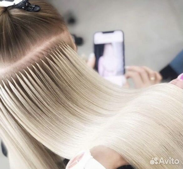 Наращивание волос и окрашивание