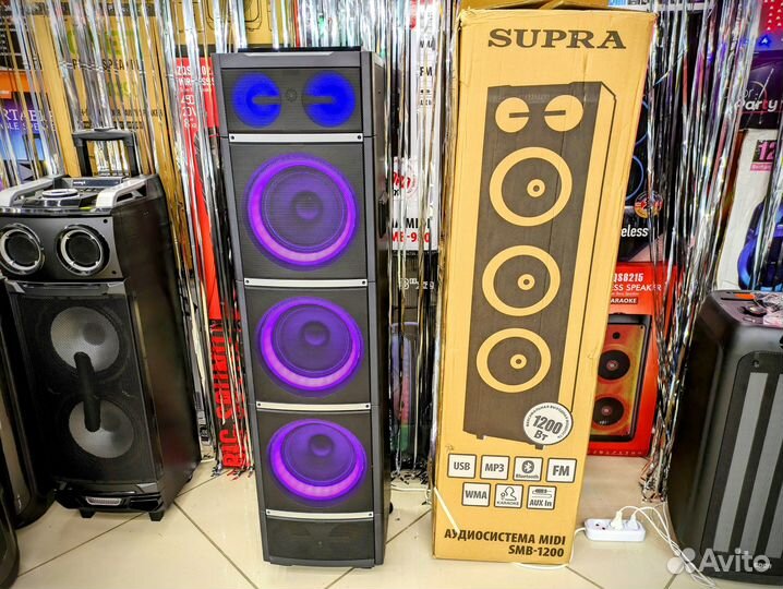 Колонка Supra 1200 вт с RGB подсветкой