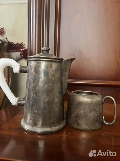 Антикварный мельхиоровый сервиз