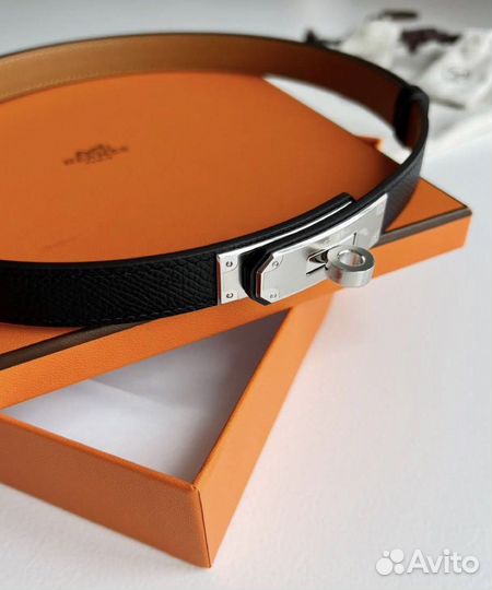 Новый ремень Hermes kelly с серебряной фурнитурой