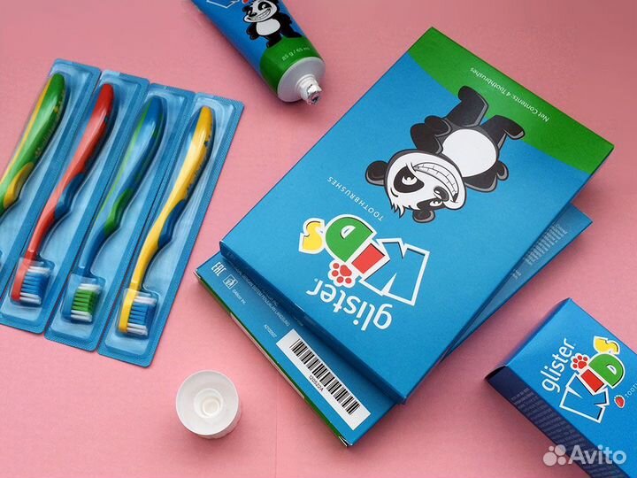 Glister Kids Детские зубные щетки Amway уп 4 цвета
