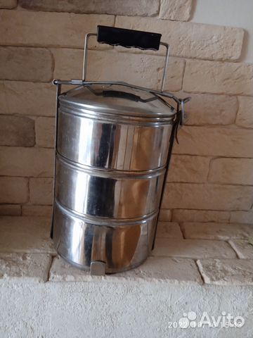 Нержавеющий контейнер для переноса пищи 3 секции