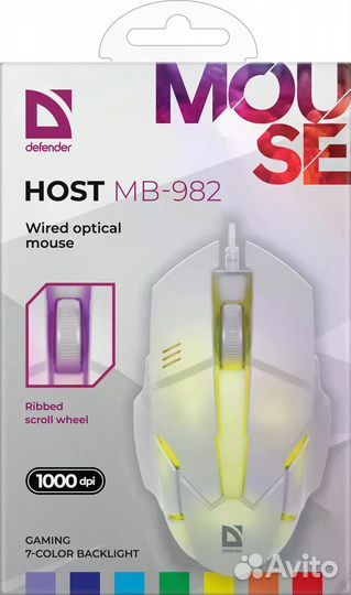 Мышь Defender Host MB-982, (52983) оптическая, USB