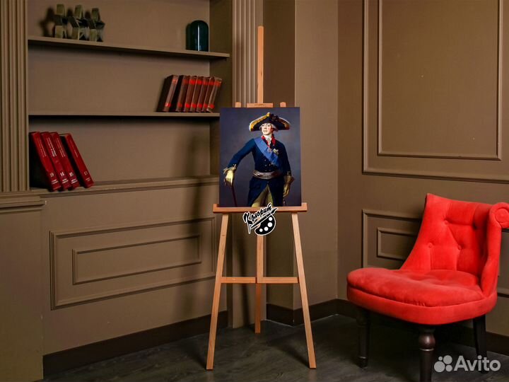 Портрет Павла 1 на холсте 40х50см