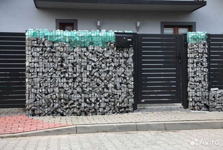 Забор из габионов и сетка для габионов