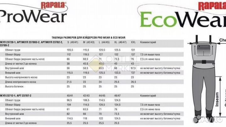 Вейдерсы Rapala Pro-Wear L и XL