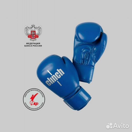 Боксерские перч. кожа Clinch OlimpPlus 14унц синие