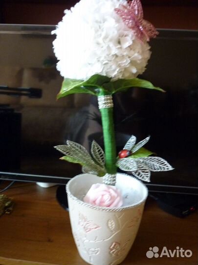 Изысканный пушистик.Топиарий.Ручная работа