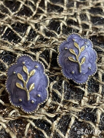 Серьги -пусеты (эмаль)