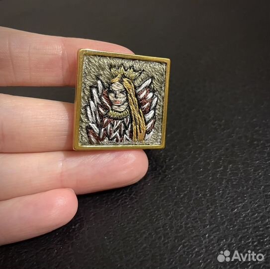 Кольцо вышивка Птица Сирин