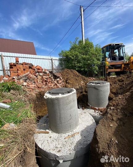 Септик из бетонных колец с установкой