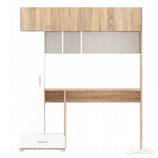 Стол письменный пкс-1 (Дуб сонома/Белый глянец)