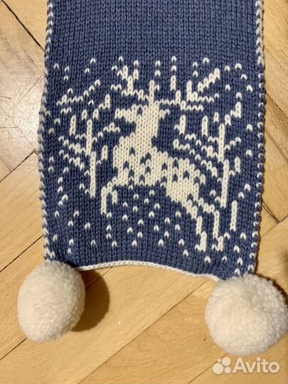 Новые шерстяные шарф и шапка для девочки